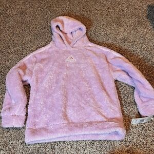 Adidas Fuzzy Hoodie Pullover Lavender‎ Purple Girls Size M
